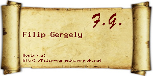 Filip Gergely névjegykártya
